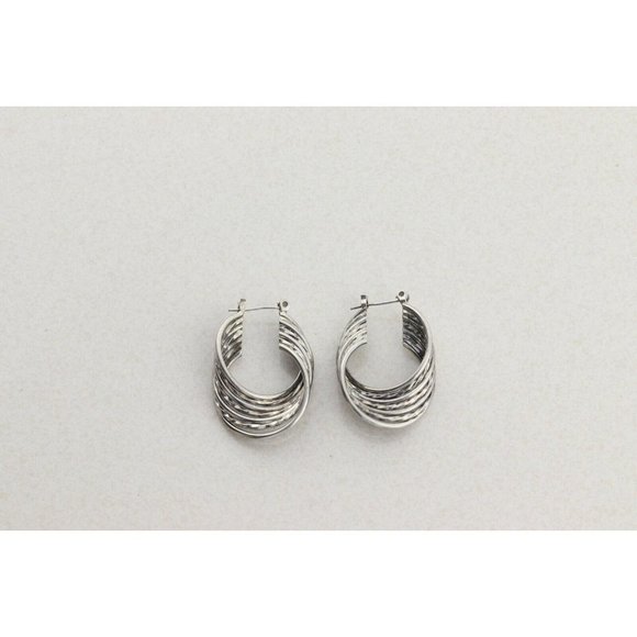 Sterling Silver Hoop Earrings - Picture 6 of 8